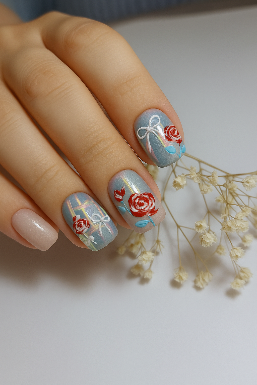 Pastel Floral Press-On Nails