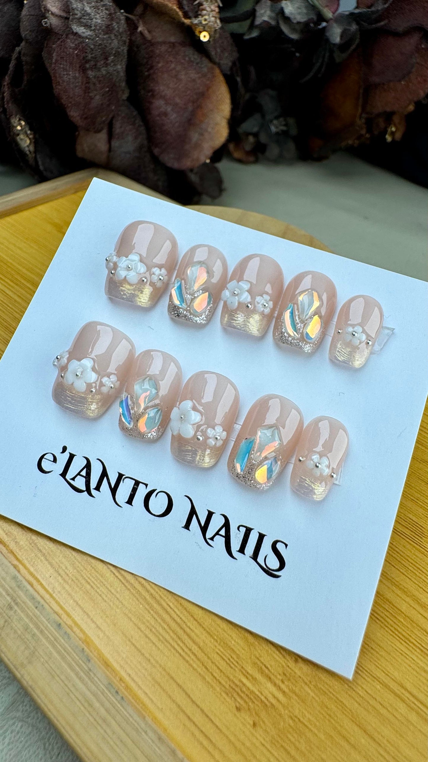 blossom glow fake nails