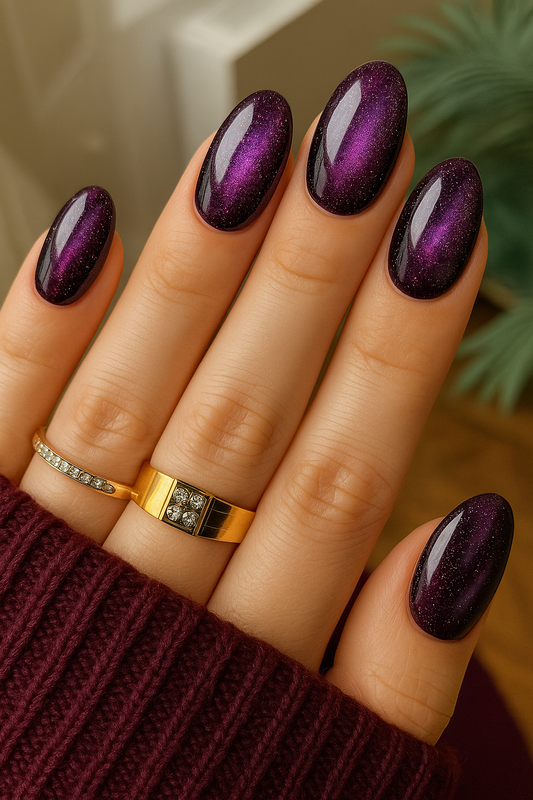 Sparkling Purple Nails