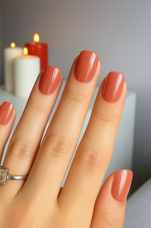 Sparkly Coral Nail