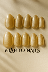 Nude Glitter Almond Nails