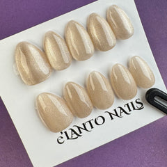 Golden Nude Nails