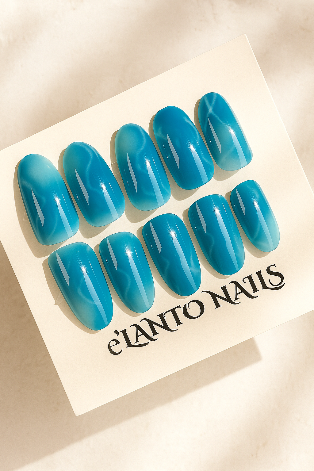 Marble Blue Nails