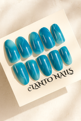Marble Blue Nails