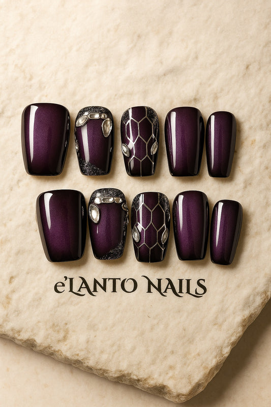 Deep purple Nails