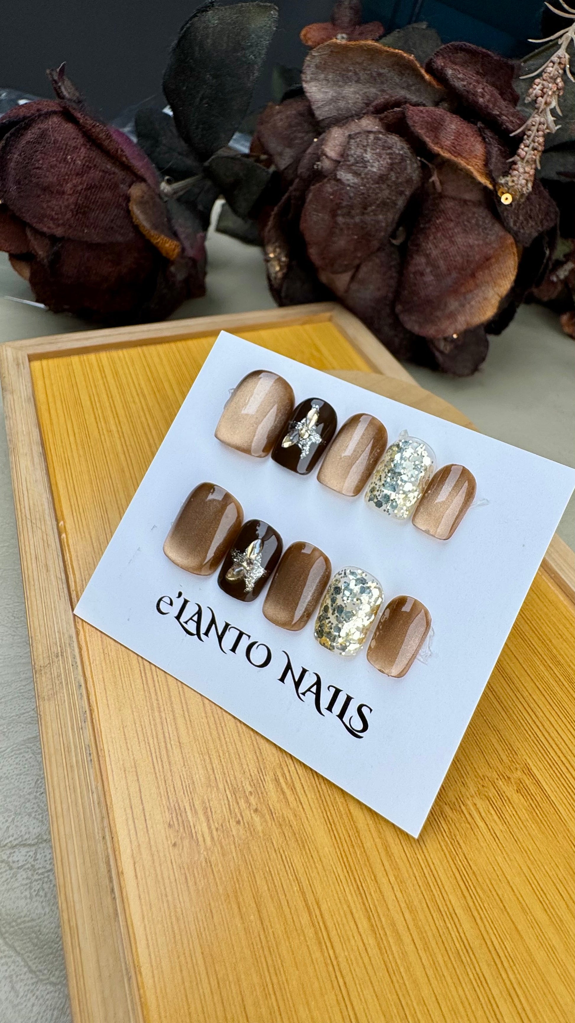 Glitteredespressopressonnails