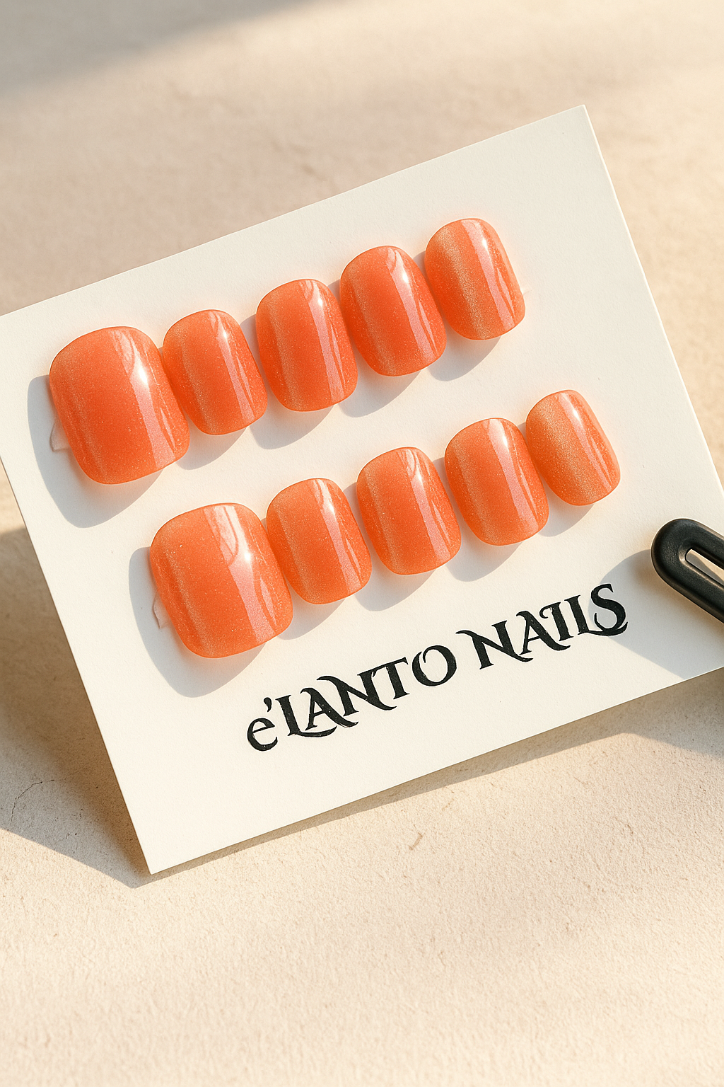 Sparkly Coral Nail