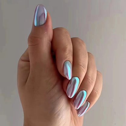 Bubblegum blue nails with playful pink accents, creating a fun and vibrant design perfect for a cheerful look.