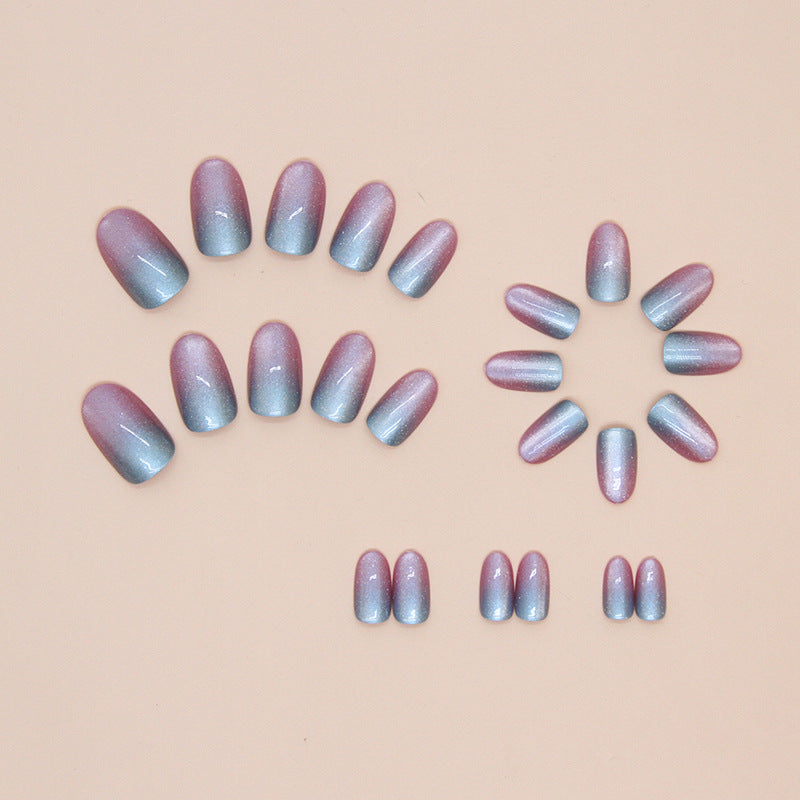 Fun bubblegum blue nails enhanced with vibrant pink tips, creating a playful and youthful design ideal for any occasion.






