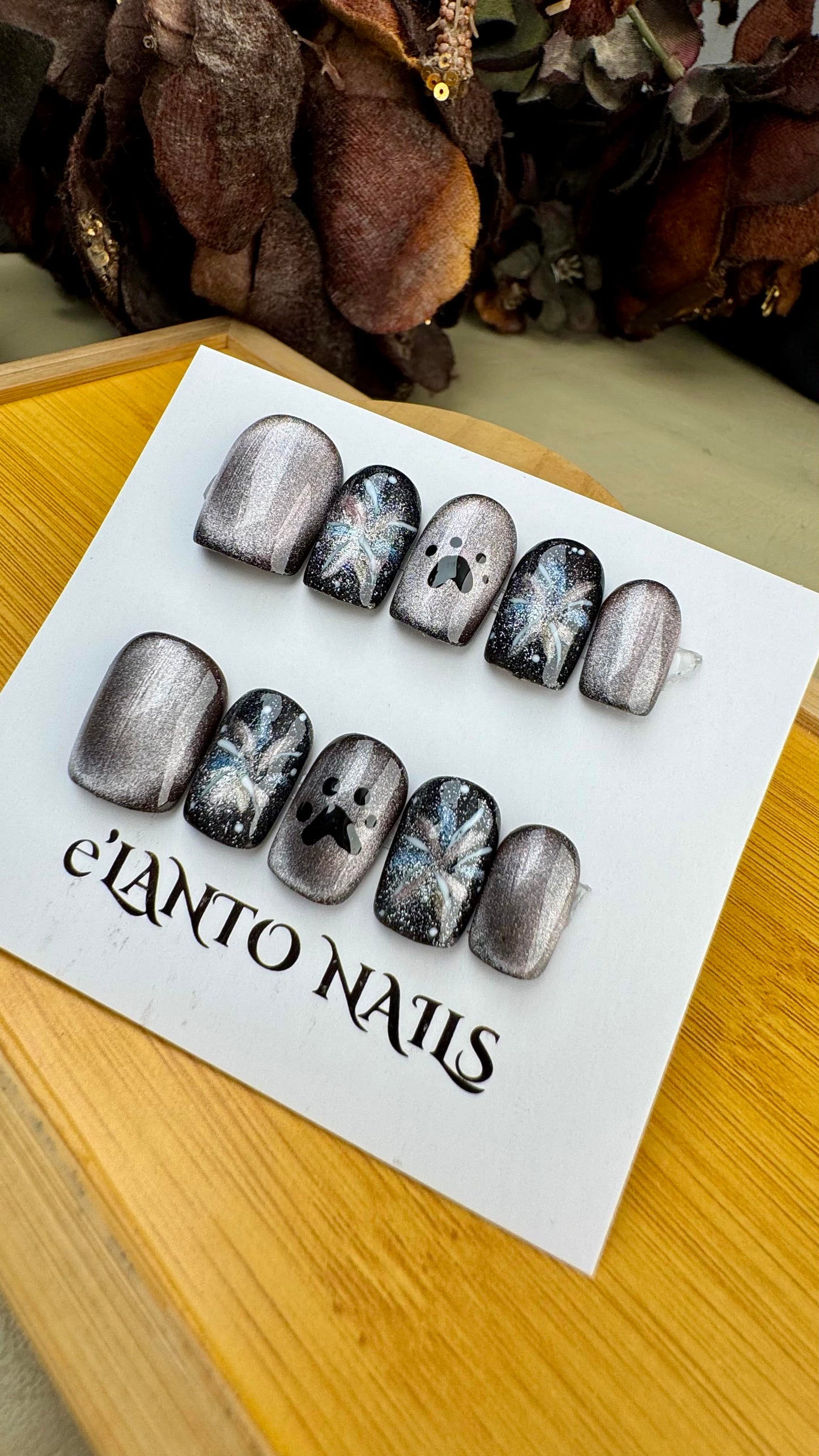 midnightpawsparkle press on nails