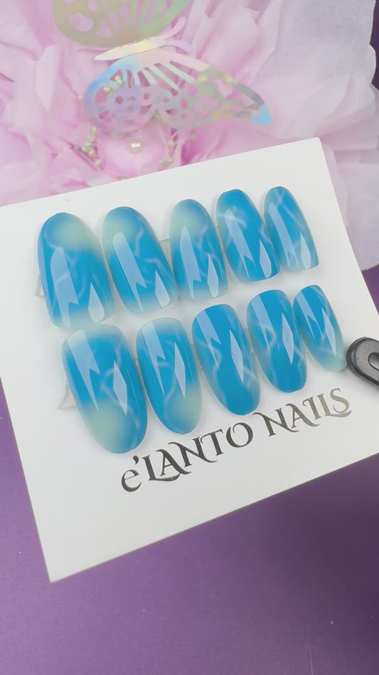 Marble Blue Nails