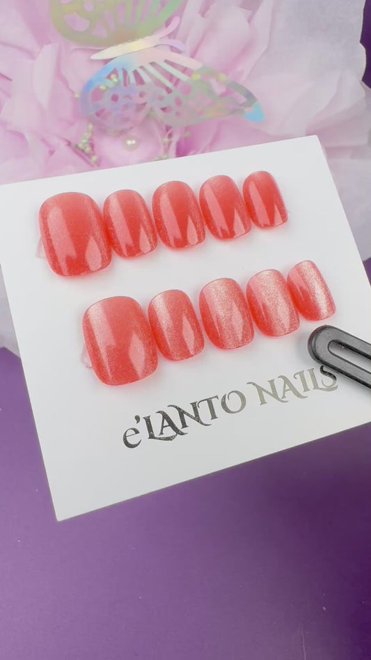 Sparkly Coral Nail